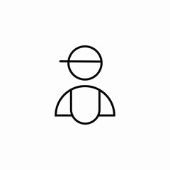 person wearing cap icon sign vector