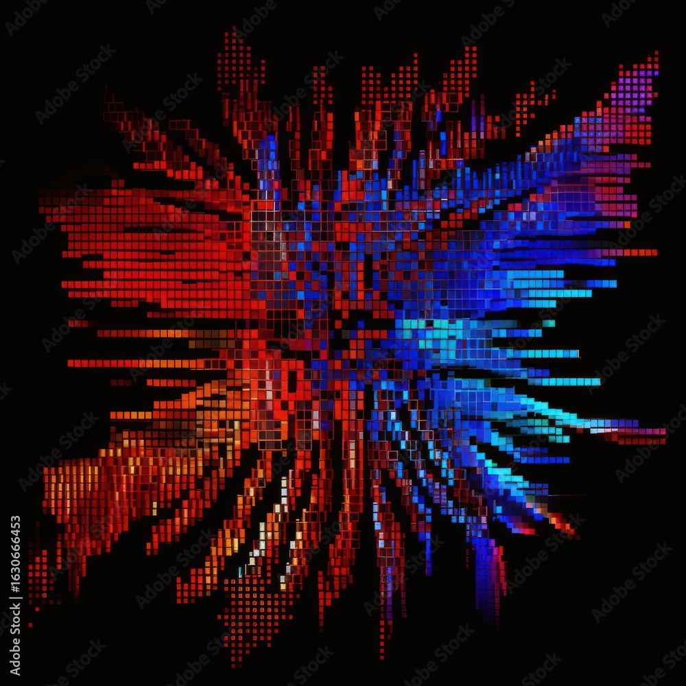 Poster error glitch graphic effect cutout isolated element art graphics pattern.