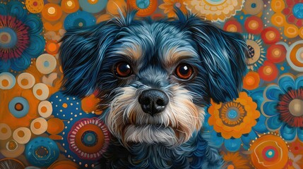 Oil paint dog art