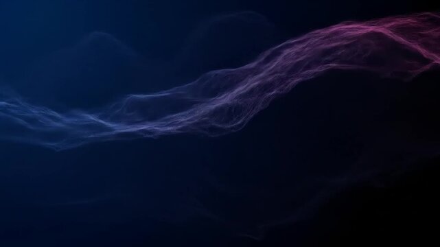 Abstract blue purple particles flowing, dark background, digital art, website header