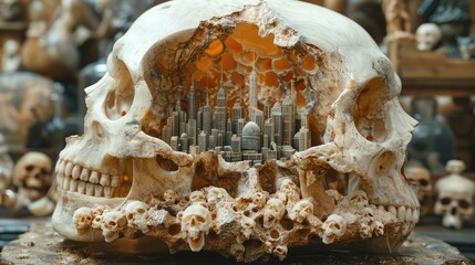 Human skull with dimorphic