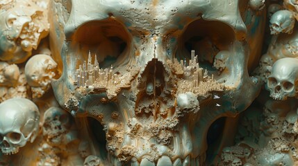 Human skull with dimorphic