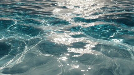 teal water gentle waves sunlight