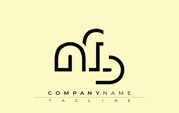 NFB abstract letter design. Modern Business Logo Design With Abstract Typography and Contemporary Style