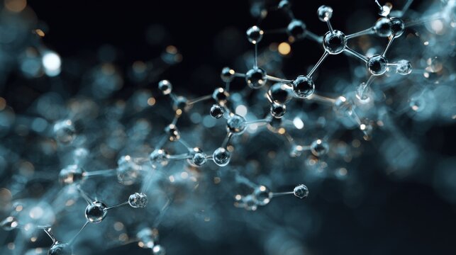 molecular structure glowing dark background