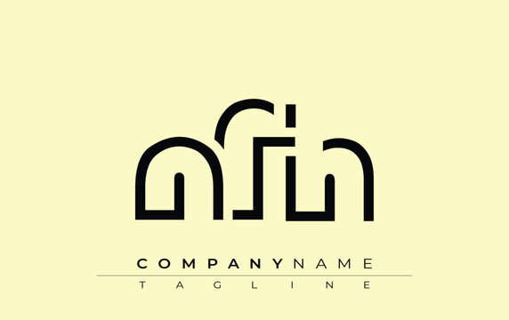 NFH abstract letter design. Modern Business Logo Design With Abstract Typography and Contemporary Style