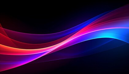 Naklejka premium Abstract image of vibrant, flowing, translucent waves of red, pink, and blue against a black background