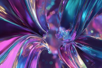 Abstract iridescent background, 4k seamless looping animation, 3d render
