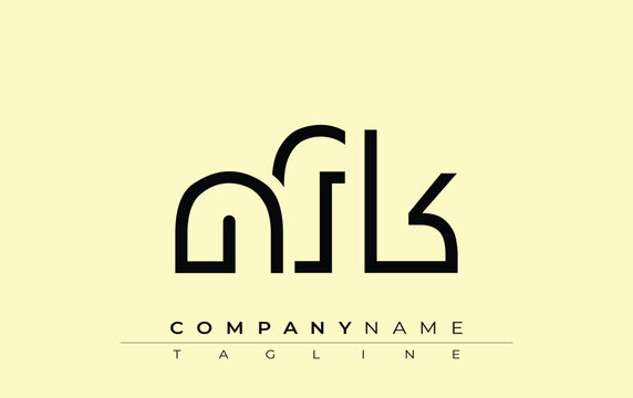 NFK abstract letter design. Modern Business Logo Design With Abstract Typography and Contemporary Style