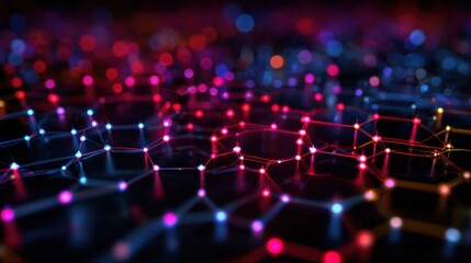 glowing network nodes abstract design