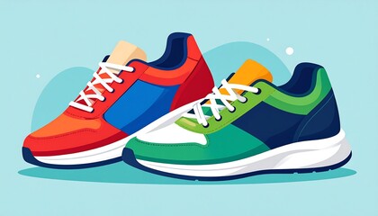 Colorful athletic shoes