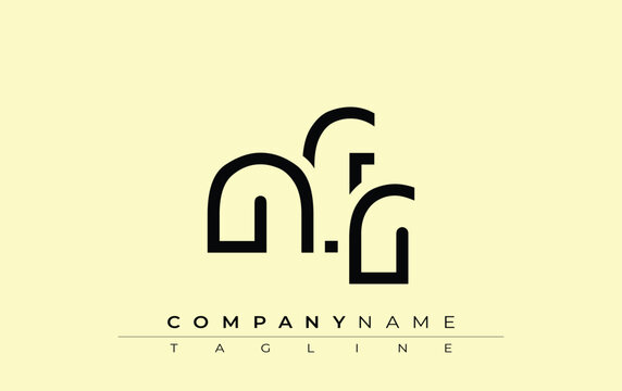 NFR abstract letter design. Modern Business Logo Design With Abstract Typography and Contemporary Style
