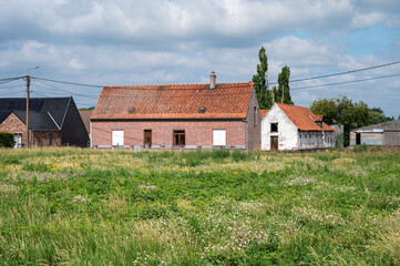Agriculture field at the Wallon countryside in Pottes Celles, Hainuat, Belgium