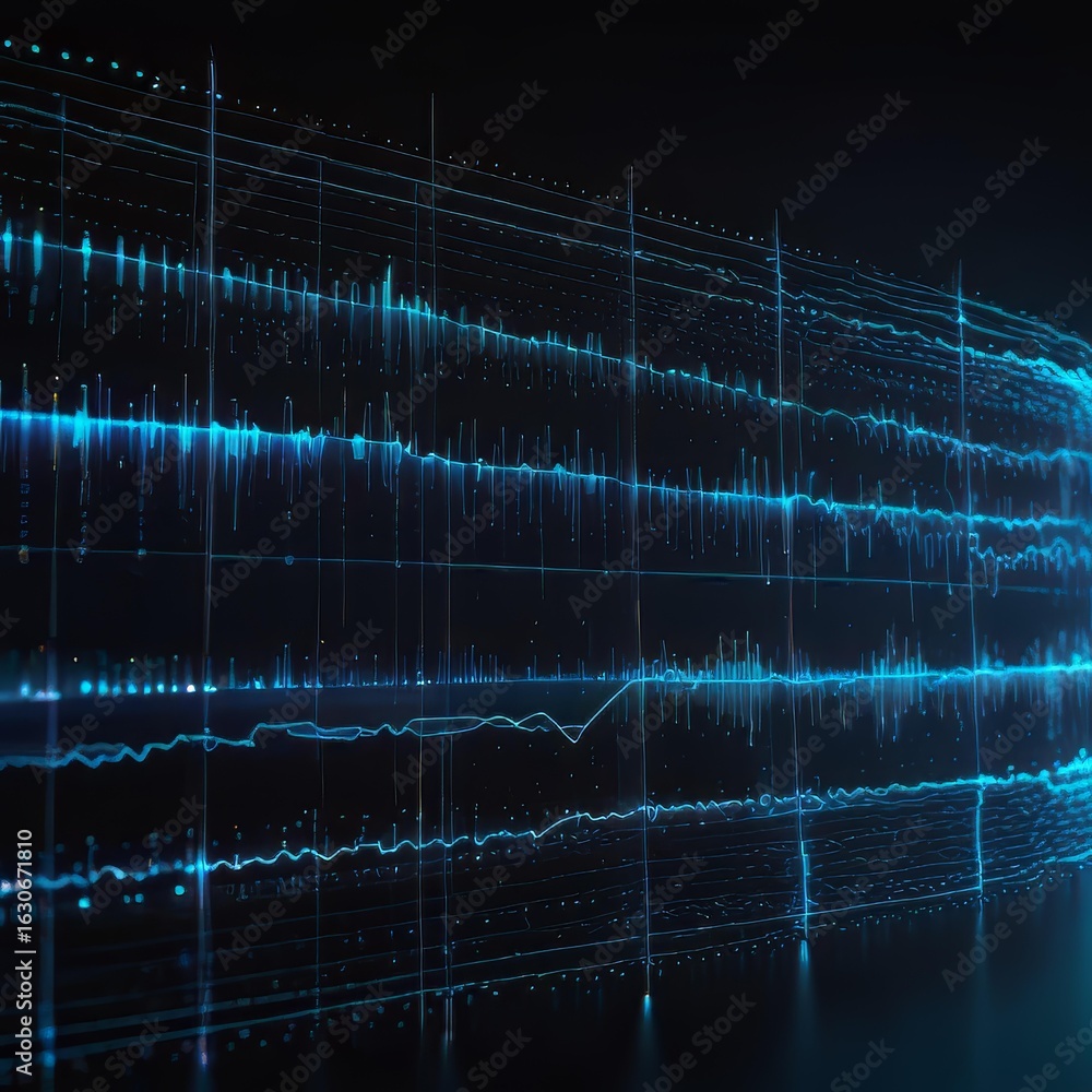 Aufkleber futuristic shield filtering glowing data stream