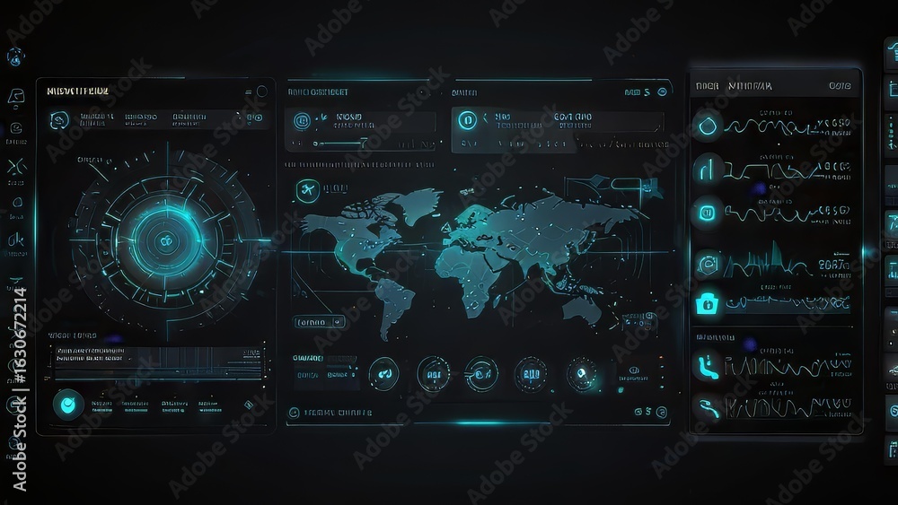 Poster glowing neural grid showing ai decisions in dark space