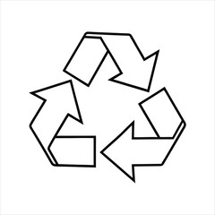 Continuous Line Recycle Logo Vector Design