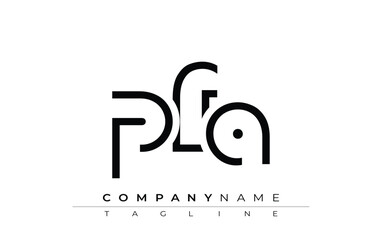 PFA abstract letter design. Modern Business Logo Design With Abstract Typography and Contemporary Style