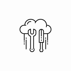 cloud tools maintenance icon sign vector