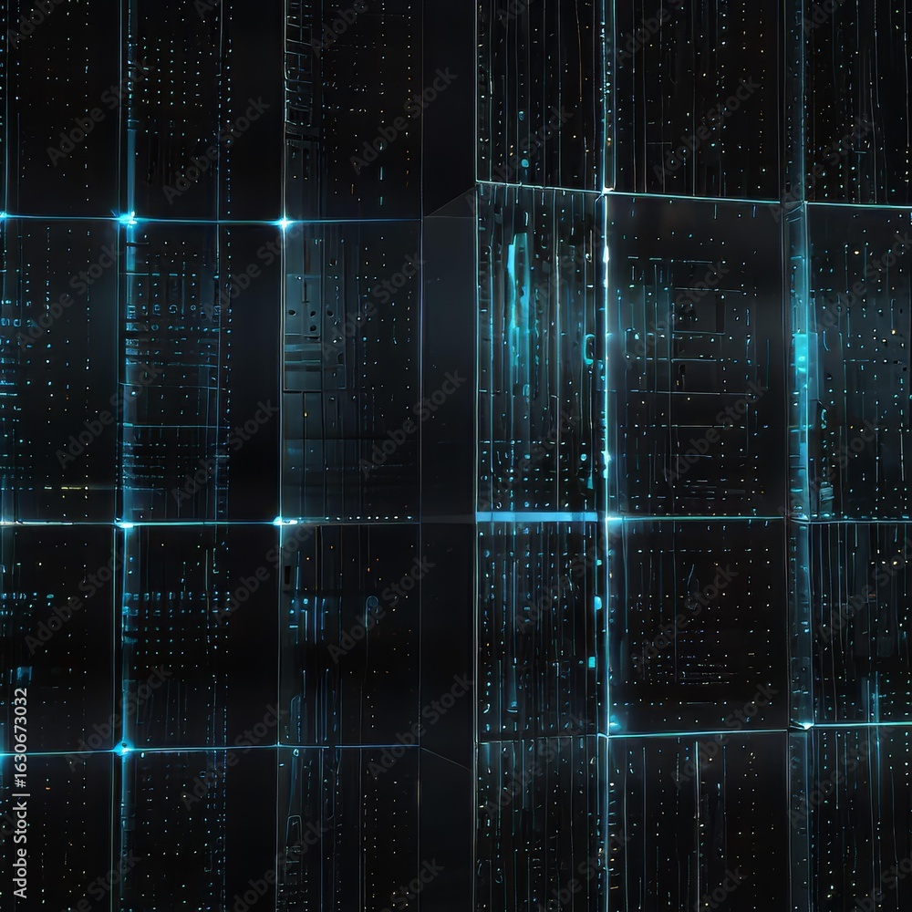 Poster transparent ai archive folders with glowing data