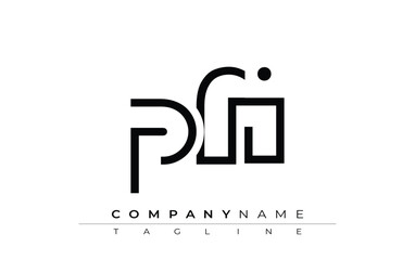 PFI abstract letter design. Modern Business Logo Design With Abstract Typography and Contemporary Style