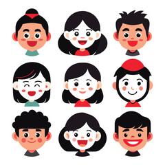 Cartoon Vampire and Gothic Character Faces