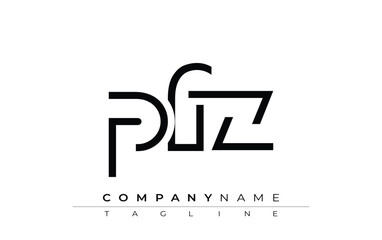 PFZ abstract letter design. Modern Business Logo Design With Abstract Typography and Contemporary Style
