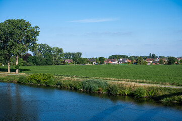 Fototapeta premium Agriculture field at the Wallon countryside in Pottes Celles, Hainuat, Belgium