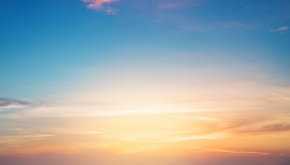 Obraz premium soft pastel gradient with warm sunlight hues blending into blue sky