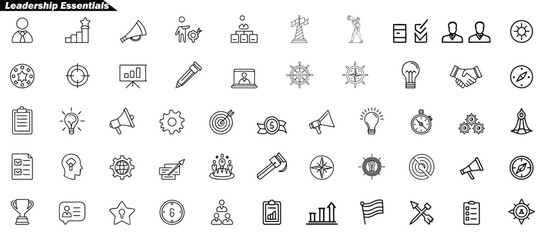 Leadership and Business Strategy Icons Collection success growth