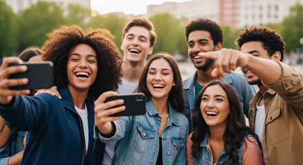 Obraz premium Group Selfie Fun