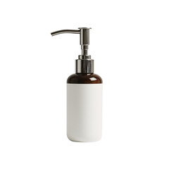 Obraz premium Brown and white pump bottle for liquid soap or lotion 