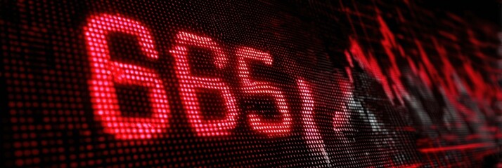 Stock Market Display Shows Significant Decline With Red Numbers Highlighting Market Volatility and Investor Sentiment in a Trading Room Environment