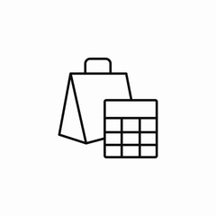 shopping table data icon sign vector