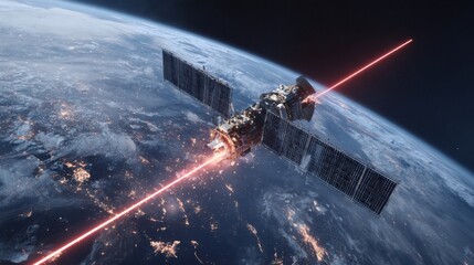 satellite laser beam earth orbit