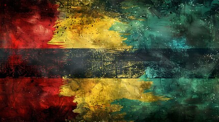 Rasta Colors Grunge Paint Abstract Textured Background