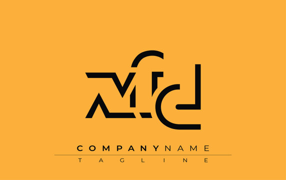 XFD abstract letter design. Modern Business Logo Design With Abstract Typography and Contemporary Style