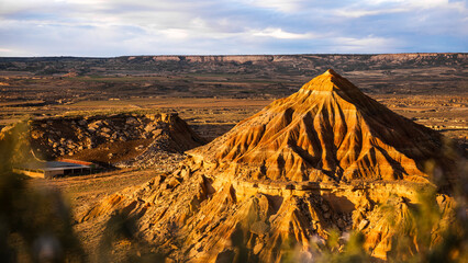 bedrock aeolian landform bardenas reales escarpment wadi
