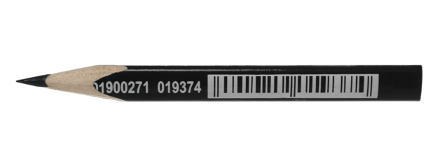 Black pencil isolated on white background, clipping path