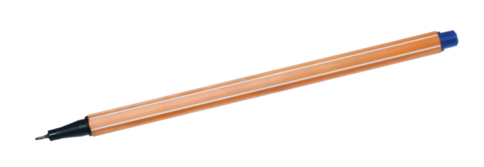 Orange ballpoint pen isolated on white, clipping path