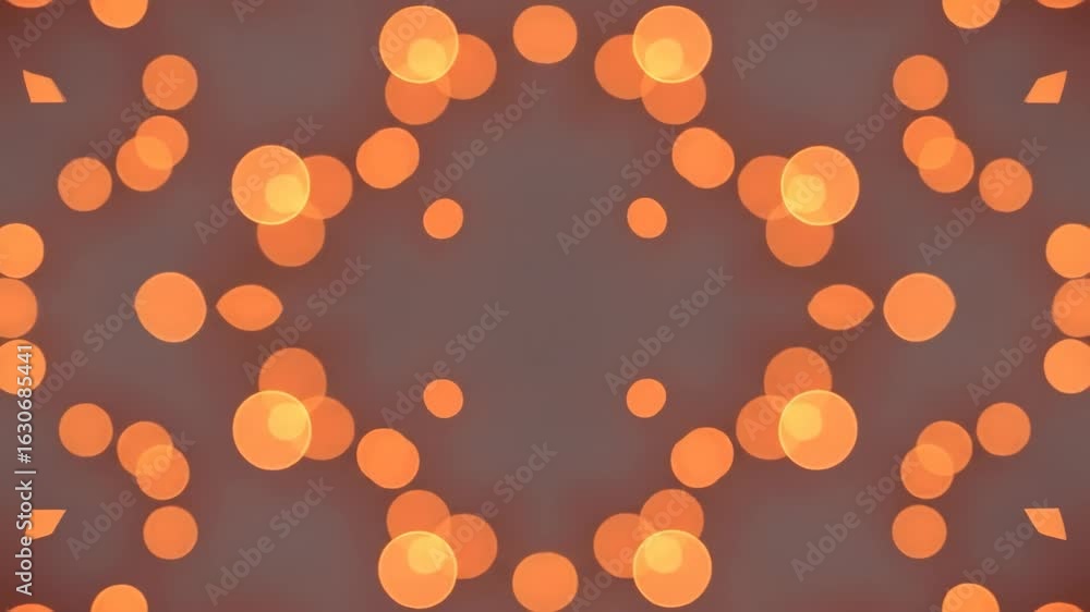 Poster abstract orange light circles pattern on brown background seamless visual design