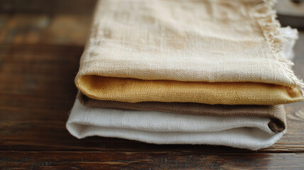 Cloth Napkins - Reusable, made from fabric like cotton or linen; common in formal dining. 