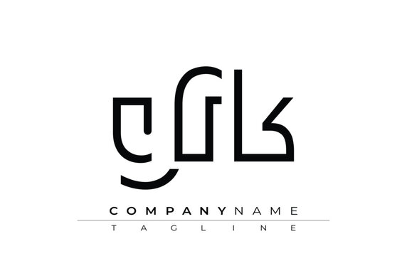 YFK abstract letter design. Modern Business Logo Design With Abstract Typography and Contemporary Style