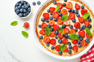Tart with fresh berry mix.