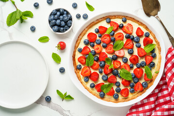 Tart with fresh berry mix.