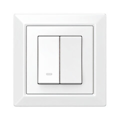 Modern double light switch panel with sleek white plastic design and clean surface for home or office electrical control systems