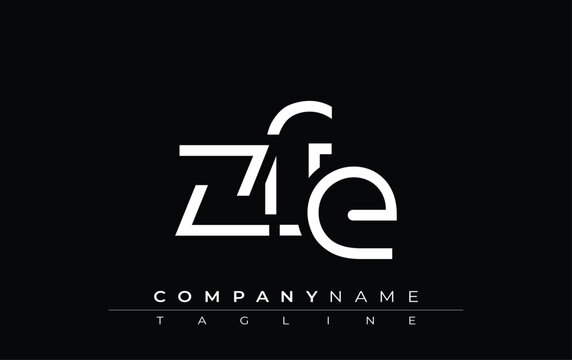 ZFE abstract letter design. Modern Business Logo Design With Abstract Typography and Contemporary Style