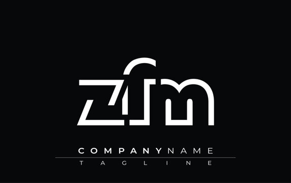ZFM abstract letter design. Modern Business Logo Design With Abstract Typography and Contemporary Style