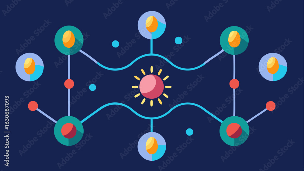 Poster cellular communication an artistic depiction of modified genes communicating with other cells in a n