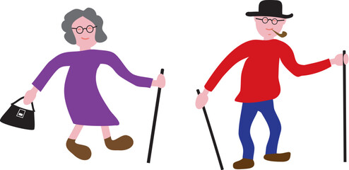 COUPLE DE PERSONNES AGEES.eps