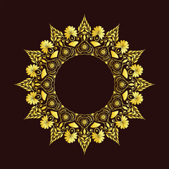 Intricate Mandala Vector Design with Floral and Geometric Patterns
